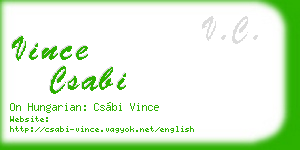 vince csabi business card